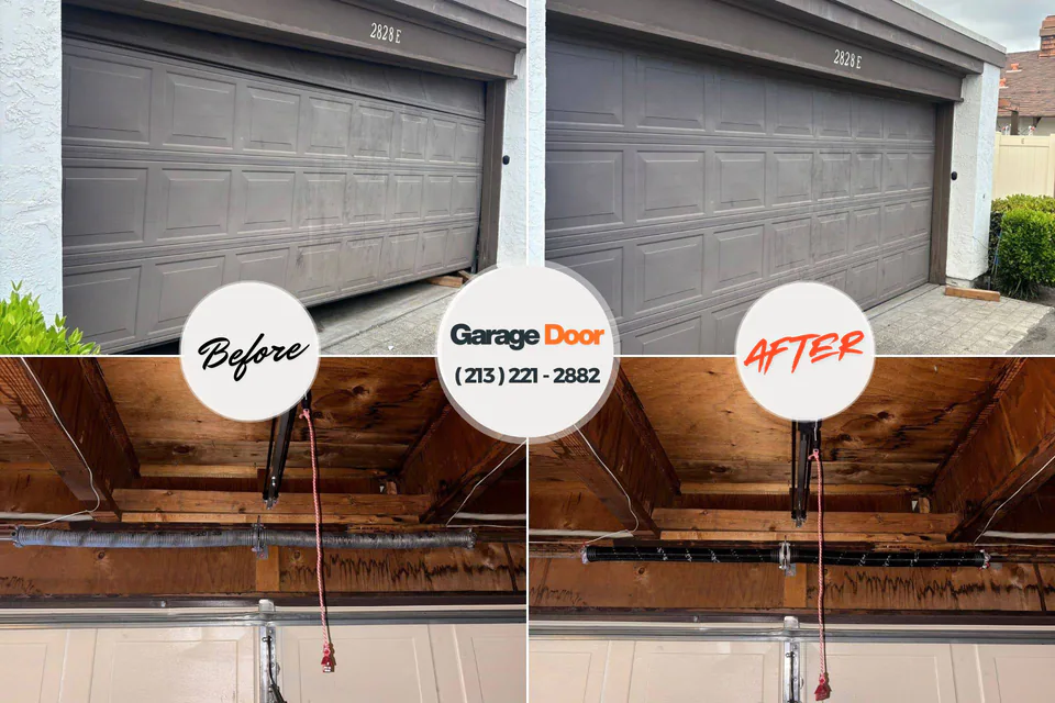 Before and after: garage door repair Arial, SC